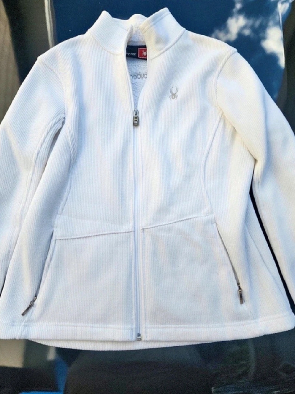 Spyder Women's White Full-Zip Fleece Ski Jacket Large